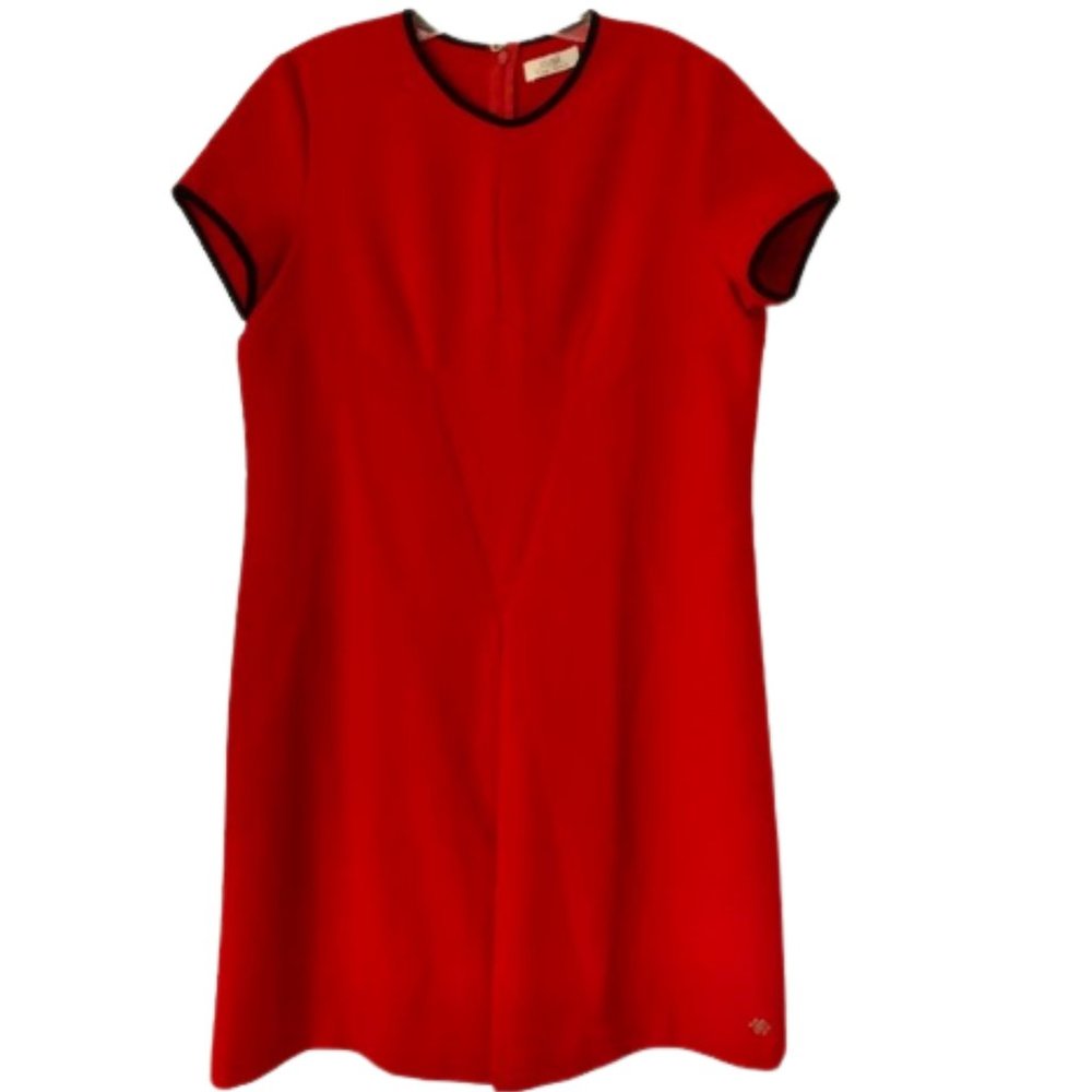 Cuplé (Spain) Cap Sleeved A-Line Day Dress - Red/Black - XL